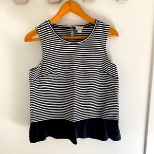 JCREW factory striped peplum top